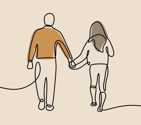 Couple in relationship holding hand date... | Premium Vector #Freepik #vector #background #wedding #people #heart People Holding Hands, Relationship Cartoons, Single Line Art, Illustration Story, In Relationship, Social Templates, Valentines Day Couple, Valentines Day Background, Couple Illustration