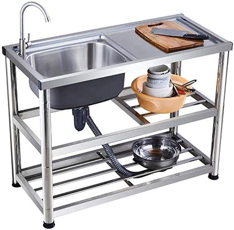 Outdoor Kitchen Sink, Portable Sink, Operating Table, Fireclay Farmhouse Sink, Doors Makeover, Outdoor Sinks, Portable Kitchen, Stainless Steel Sink, Kitchen Utilities