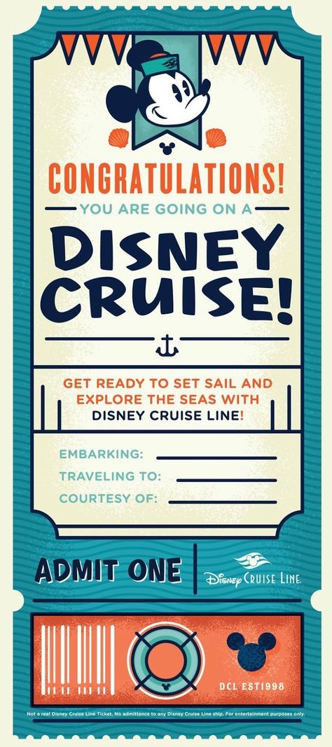 Disney Cruise Savings Plan, Disney Cruise Line Wallpaper, Disney Cruise Birthday Party Ideas, Disney Cruise Ticket Printable Free, Disney Cruise Countdown Ideas, Disney Cruising Ducks Tags Printable Free, Disney Cruise Surprise Ideas Kids, Disney Cruise Surprise Reveal, Disney Cruise Reveal