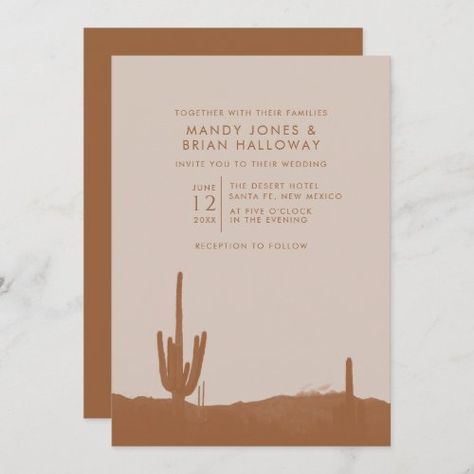 $ 2.92 | Boho Terracotta Cactus Desert Wedding - wedding, boho, terracotta, cactus, desert, southwestern, aztec, bohemian Cactus Wedding Invitations, Joshua Tree Wedding, Cactus Wedding, Budget Wedding Invitations, Lily Wedding, Cactus Desert, Southwestern Boho, Cactus Design, Desert Cactus