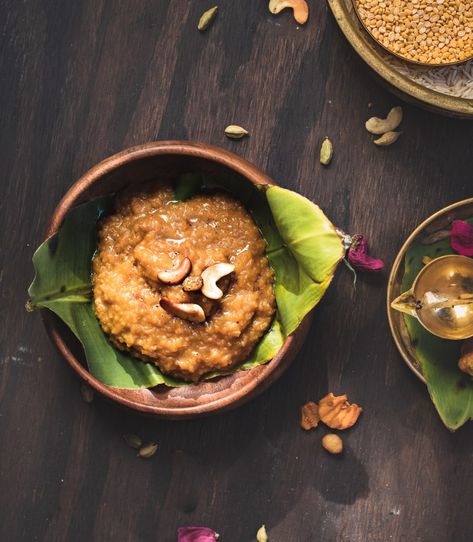 Chakkarai Pongal is a sweet dish made of rice and lentil sweetened with jaggery and flavored with cardamom and edible camphor Pongal Celebration Photography, Pongal Photography, Sweet Pongal, Pongal Celebration, Dark Food, Dark Food Photography, Sweet Dish, Sweet Lover, Easy Food Art