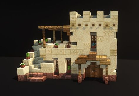 Sand Biome House Minecraft, Minecraft Granite, Minecraft Amphitheater, Minecraft Desert Design, Sandstone House Minecraft, Sandstone Houses Minecraft, Sandstone Minecraft House, Minecraft Desert Village Ideas, Palisade Minecraft