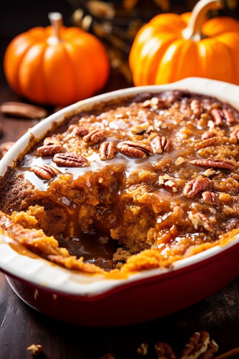 Pumpkin Pecan Cobbler All Recipes Pumpkin Pie, Pumpkin Dutch Oven Dessert, Bourbon Pumpkin Pie With Pecan Streusel, Thanksgiving Crumble Dessert, Fall Peach Cobbler, Pumpkin Recipes Thanksgiving, Pumpkin Puree Desserts Healthy, Healthy Pumpkin Cobbler, Best Pumpkins For Cooking