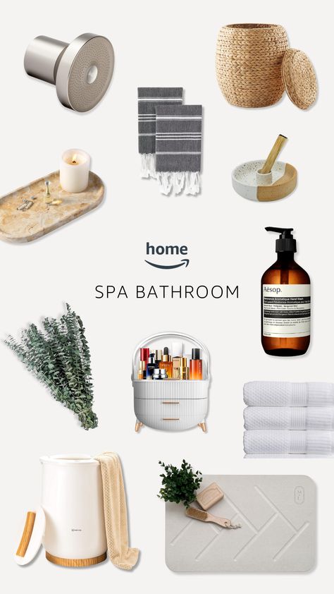 Must-haves from Amazon Home Amazon Bathroom Accessories, Home Decor Ideas Amazon, Contemporary Bathroom Decor Ideas, Gray Bathroom Decor Ideas, How To Decorate A Bathroom, Guest Bathroom Ideas Decor, Bathroom Spa Decor Ideas, Bathroom Decor Amazon, Spa Bathroom Decor Ideas