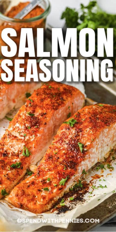 Salmon Seasoning Salmon Rubs Easy, Fish Rub Recipe, Salmon Spice Rub, Seasoning For Salmon Baked, Salmon Rub Recipe, Salmon Seasoning Recipe, Seasoning Salmon, Bread Spreads, Seafood Night