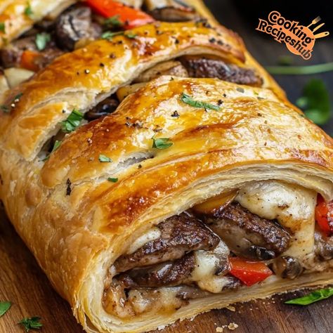 Mozzarella Cheesesteak Stromboli Cheesesteak Stromboli Recipe, Cheesesteak Stromboli, Cheese Stromboli Recipe, Stromboli Dough, Cheese Stromboli, Soul Food Recipes, Sandwich Wraps Recipes, Stromboli Recipe, Mozzarella Recipes