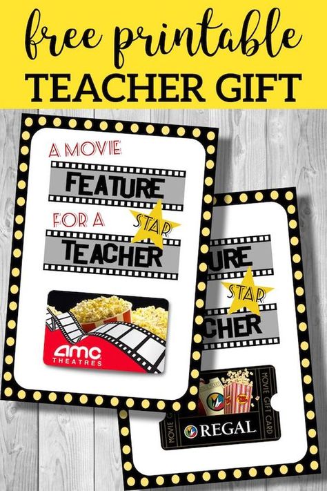 Easy Teacher Gifts Movie Free Printable. End of year or Christmas teacher appreciation gift. Unique, easy and great for male teachers too. #papertraildesign #movie #Teacher #Teachergift #Teacherchristmasgift #Endofyear #teacherappreciation Retirement Scrapbook, Appreciation Themes, Male Teachers, Hollywood Classroom, Christmas Teacher Appreciation, Easy Teacher Gifts, Class Gifts, Free Printable Gifts, Male Teacher