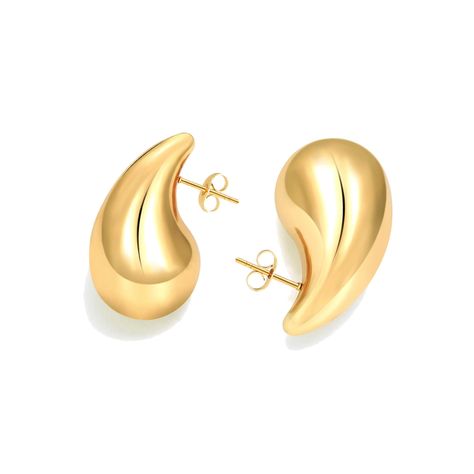 PRICES MAY VARY. Tear Drop Earrings Jewelry - Business in the front, party on the sides—meet our bold hoop earrings. These sleek, 18K gold-dipped chunky hoops have a teardrop appearance when seen head-on due to its tapered top at the post; they’ll add a fun element of surprise to your everyday outfit. Trust us, these bold Teardrop hoops look great with friends. Never too much or too subtle, the polished Teardrop hoops are just the right touch to elevate your daily look. Drop Earrings Dupes - Per Tear Drop Earrings Outfit, Drop Earrings Outfit, Shein Earrings, Waterdrop Earrings, Chunky Gold Hoop Earrings, Jewelry Chunky, Gold Jewelry Gift, Gold Heart Earring, Drop Hoop Earrings