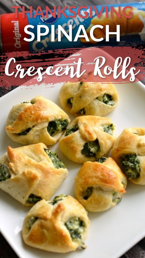 These tasty spinach crescent rolls are the perfect appetizer or side dish at your #Thanksgiving dinner. Your family will love them and they are super easy to make. Spinach Cresent Roll Recipes, Spinach Crescent Rolls, Roll Appetizers, Crescent Roll Appetizers, Thanksgiving Snacks, Thanksgiving Food Sides, Thanksgiving Appetizer Recipes, Appetizers For Kids, Easy Thanksgiving Recipes