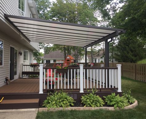 Deck Cover, Deck Awnings, Deck Shade, Covered Patio Design, Patio Deck Designs, Porch Roof, Deck Designs Backyard, Patio Shade, Deck With Pergola