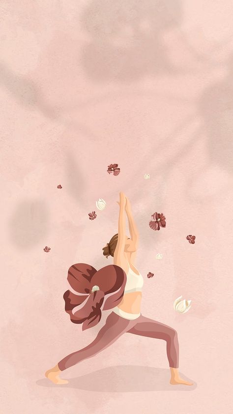 Fitness Illustration Woman, Yoga Wallpaper Iphone, Mindfulness Illustrations, Yoga Aesthetic Art, Earth Tones Wallpaper Iphone, Yoga Wallpaper, Fitness Illustration, Yoga Background, Yoga Vector