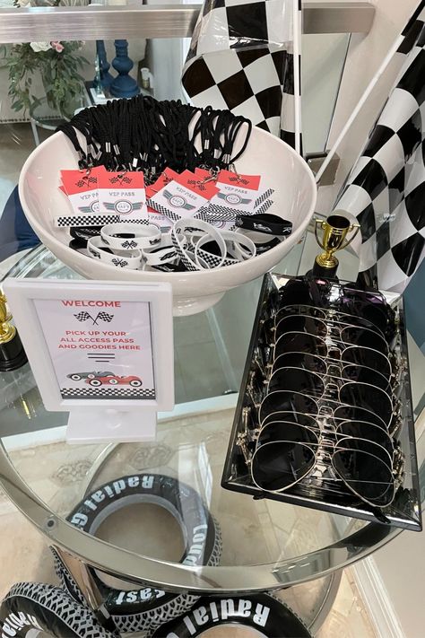 Race Car Theme Decorations, Race Car Graduation Party, Two Fast Birthday Party Centerpieces, Car Birthday Party Table Decor, Fast One 1st Birthday Party Theme, Fast One Party Theme, Car Race Birthday Theme, Hot Wheels Birthday Favors, Porsche Party Ideas