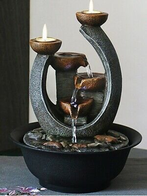 (eBay) Multifunction Indoor Water Fountain & Candle Holder Tabletop Fountains With Rock Creative Candle Holders, Waterfall Incense, Tabletop Water Fountain, Water Candle, Indoor Water Fountains, Indoor Waterfall, Tabletop Fountain, Creative Candles, Fountain Feature