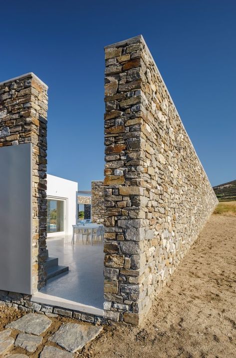 Greece Design, Stone Architecture, Rustic Stone, Architectural Practice, Stone Walls, Stone Houses, Stone House, Stone Wall, Landscape Architecture