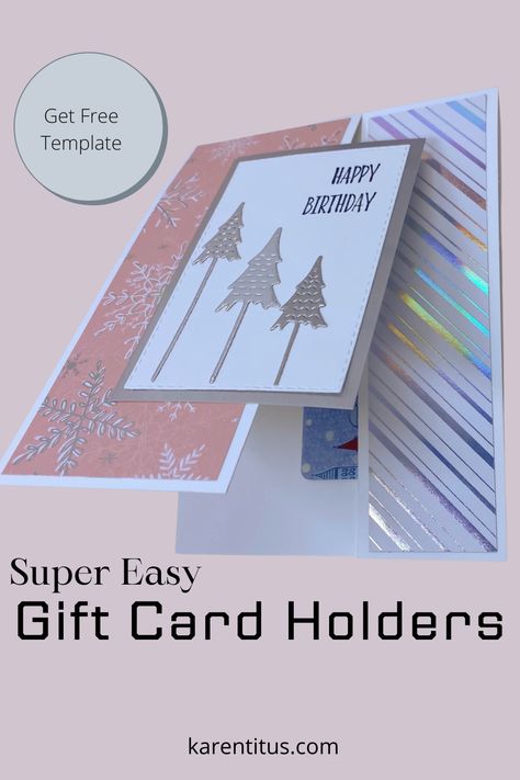 Easy Gift Card Holders, Gift Card Holders Stampin Up, Birthday Gift Card Holder, Gift Card Holder Diy, Easy Birthday Gifts, Birthday Gift Card, Unique Gift Cards, Gift Cards Money, Christmas Gift Card Holders