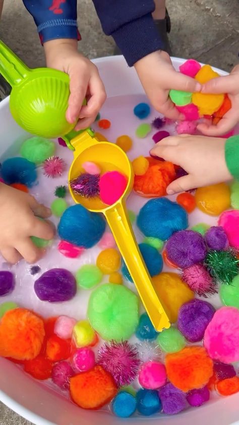 Cleanup is part of the fun! Have them scoop the pompoms out with a slotted spoon (hello more fine motor skills) squeeze the water out one… | Instagram Simple Activities, Slotted Spoon, Sensory Table, Animal Photos, Cute Animal Photos, Homeschool Mom, Water Activities, Animal Photo, Fine Motor Skills