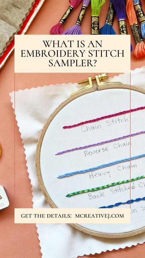 Learn what an embroidery stitch sampler is and find modern stitch sampler kits to try. Free Embroidery Sampler Pattern, Hand Embroidery Sampler Pattern Free, Beginner Embroidery Sampler, Hand Embroidery Stitch Sampler, Alphabet Sampler Embroidery, Embroidery Stitch Sampler, Modern Hand Embroidery, Hand Embroidery Kits, Stitch Sampler