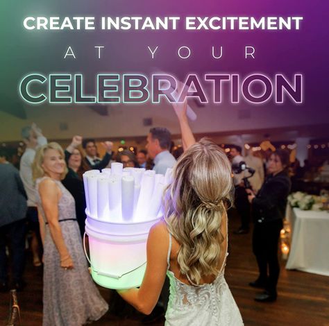 Our guest loved when we had our foam glow sticks brought out! It really made the dance floor grow! Glow Sticks For Wedding, Led Foam Sticks, Foam Glow Sticks, Glow Stick Wedding, Led Light Stick, Multicolor Wedding, Wedding Party Accessories, Glow Sticks, Wedding Parties