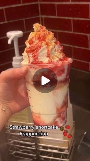 Viral starbucks drinks on Instagram: "Strawberry shortcake frappuccino! 🍓😋 - Credit : stellasworld1111 on tt / @officialstellastarbucks - ✨ FOLLOW @thatstarbuxgirl FOR MORE✨ - tags; #starbucks #frappuccino #strawberry #cheesecake #starbucksdrinks #starbuckscoffee #trending #starbucksbarista #reels #reelsinstagram" Starbucks Strawberry Shortcake Frappuccino, Starbucks Drinks Strawberry Cheesecake, Starbucks Cheesecake Frappuccino, Strawberry Shortcake Frappe Starbucks, Starbucks Strawberry Cheesecake Frap, Viral Starbucks Drinks, Strawberry Cheesecake Starbucks Drink, Strawberry Shortcake Starbucks Drink, Mango Starbucks Drinks