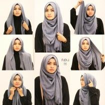 basic hijab tutorial for beginner Turban Style Hijab, Hijab Styles For Party, New Hijab Style, How To Wear Hijab, New Hijab, Tutorial Hijab Pashmina, Simple Hijab Tutorial, Hijab Simple, Black Hijab