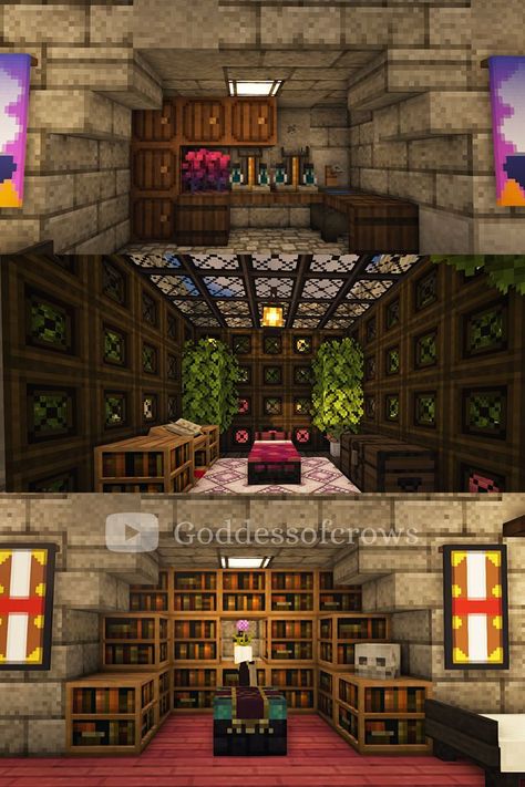 Aesthetic Underground Minecraft House, Entrance To Underground Base Minecraft, Mincraft Idea Inside Houses, Minecraft Underground Base Entrance, Underground Storage Minecraft, Minecraft Underground Base Interior, Secret Underground Base Minecraft, Underground Enchantment Room Minecraft, Hogwarts Interior