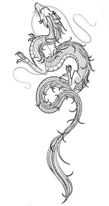 Dragon Stencil Tattoo, Dragon Drawing Tattoo, How To Draw Dragon, Dragons Tattoos, Dragon Tattoo Stencil, Dragon Tattoo Drawing, Henne Tattoo, Dragon Tattoo Sketch, Dragon Tattoo Ideas