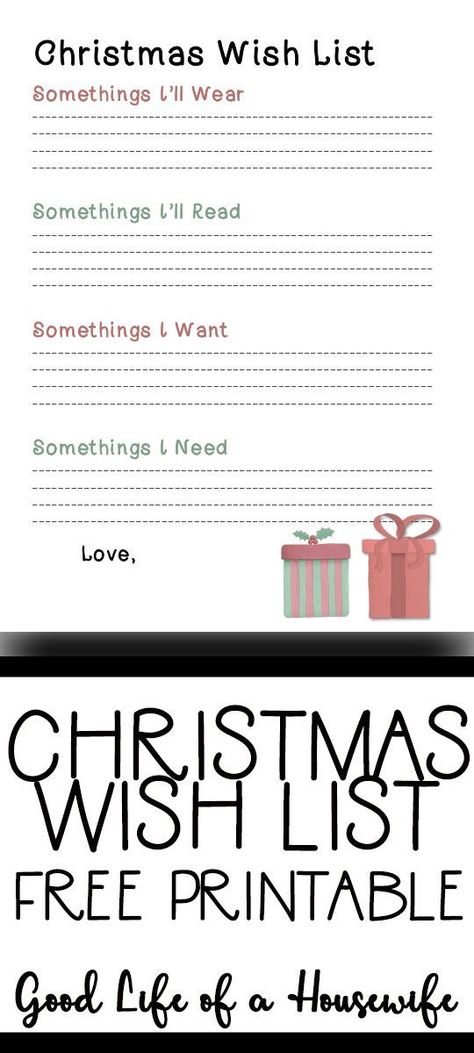 Christmas Wish List Free Printable PDF for Kids. Somethings I'll Wear, Somethings I'll Read, Somethings I want, Somethings I need. #Christmaswishlist Christmas Wish List Free Printable, Santa Writing, Xmas Printables, Toddler Parenting, Christmas Wish List, Parenting Strategies, Christmas Wish, Christmas Gift List, Christmas Favorites