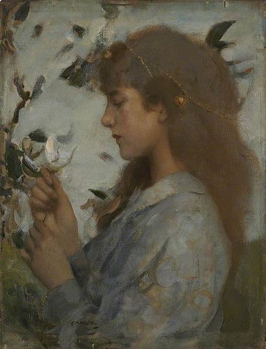 The White Flower - Edward Arthur Walton | Valeria V | Flickr Mikhail Nesterov, Pre Raphaelite Art, John Everett Millais, Russian Painting, Scottish Artists, Art Uk, Victorian Art, Russian Art, White Flower