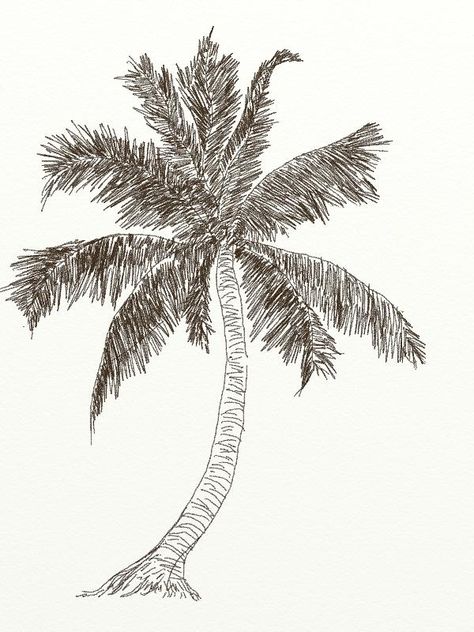 drawing a tree - WOW.com - Image Results Coconut Tree Sketch, Trees Art Drawing, Coconut Tree Drawing, Tree Painting Easy, Tree Branch Tattoo, Palm Tree Drawing, Willow Tree Tattoos, Tree Wallpaper Iphone, Palm Trees Wallpaper