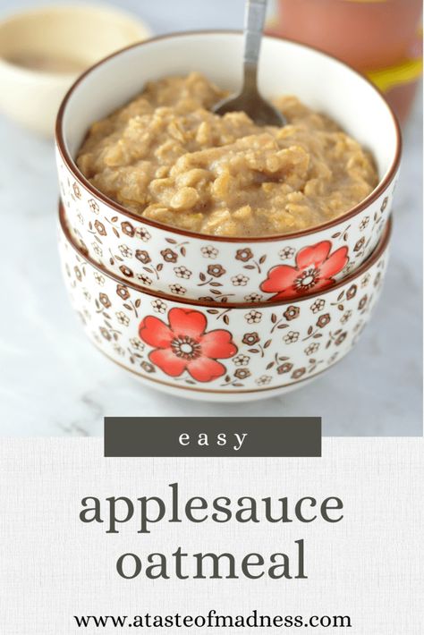 Applesauce Oatmeal, Easy Applesauce, Best Oatmeal Recipe, Applesauce Pancakes, Easy Oatmeal Recipes, Oat Recipes Healthy, Simple Breakfast, Oatmeal Recipe, Quick Healthy Breakfast