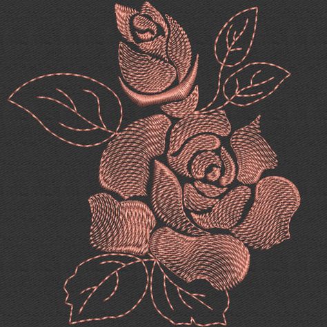 Applique Designs Embroidery, Computer Embroidery Designs, Machine Embroidery Flowers, Embroidery Machine Designs, Herb Embroidery, Rose Embroidery Designs, Rose Embroidery Pattern, Flower Machine Embroidery Designs, Computer Embroidery