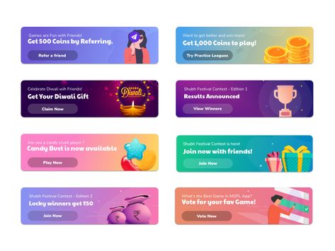 Banners in Mobile UI | Gamification ui dribbble shot typography design illustration clean design app design ui design banner ad banners Healthcare Ads, Mobile Banner, Card Ui, Banner Design Inspiration, Promotional Banners, V Neck Shirts, Banner Ads Design, Gaming Banner, Simple Designs To Draw