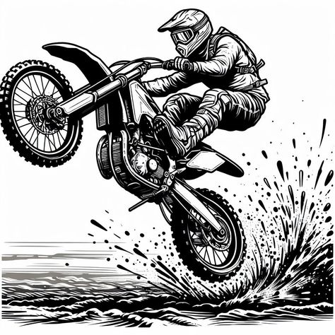 Buy this as Poster or T-Shirt. Link in bio #dirtbike #dirtbikes #motocross #supercross #dirtbikelife #mx #motocrosslife #mxlife #4stroke #dirtbikerider #2stroke #dirtbikesarecool #motocrossfails #thisismoto #dirtbikekidz #dirtbikefail #motocrosslifestyle #AI   OIG3 (2) Motocross Drawing, Dirt Bike Drawing, Burnt Hats, Bike Drawing, Bike Illustration, Bike Cover, Christmas Custom, Doodle Illustration, Bike Art