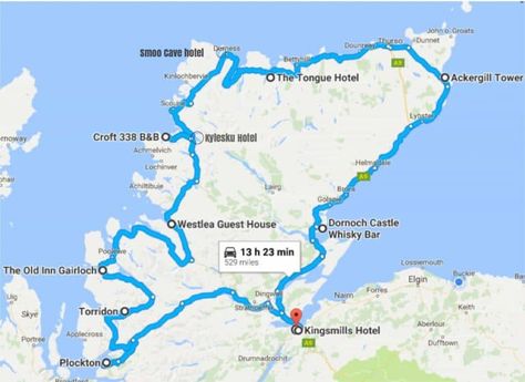 North Coast 500 - The Ultimate Trip Guide to Scotland's Epic Drive North Coast 500 Scotland, North Scotland, Inverness Castle, Scotland Road Trip, North Coast 500, Road Trip Map, Scotland Tours, Scotland Highlands, North Coast