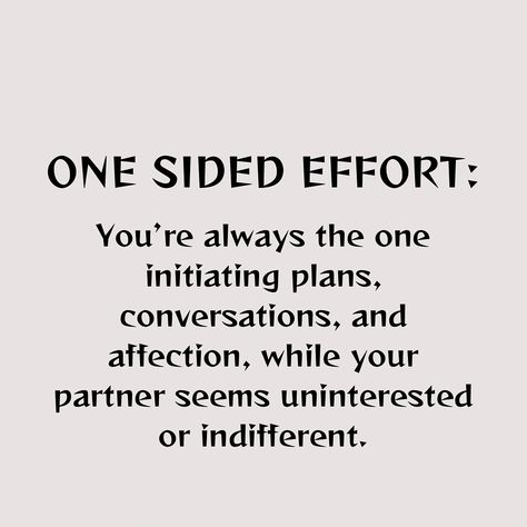 Ever feel like you’re the only one putting in the effort? Relationships should be a two-way street, but sometimes, it can feel like you’re the only one invested. Here are 5 signs you might be dating yourself: 1️⃣ You’re the planner, the communicator, the nurturer—everything feels one-sided. 2️⃣ When you’re feeling down, the comfort comes from within, not from your partner. 3️⃣ Conversations are mostly you speaking, with little to no engagement from your partner. 4️⃣ Your partner shows li... Partner Quotes, Two Way Street, Feeling Down, One Sided, Talking To You, Like You, How To Plan, Feelings, Quotes