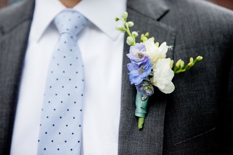 Blue Boutonniere, Wedding Boutonnieres, White Boutonniere, Blue Delphinium, Light Blue Wedding, Blue Wedding Flowers, Groom Boutonniere, Boutonniere Wedding, Floral Accessories