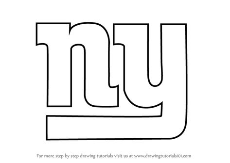 Learn How to Draw New York Giants Logo (NFL) Step by Step : Drawing Tutorials Ny Giants Cake, Ny Giants Logo, Sf Giants Logo, Football Cakes, New York Mets Logo, San Francisco Giants Logo, Mets Logo, Nfl Logos, New York Giants Logo