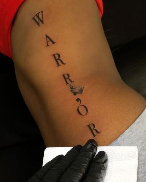 Alexander Ollison on Instagram: "W A R R ; O R did this side tattoo saying warrior going down her side with a semicolon replacing the i as a reminder that she has to keep going keep fighting because she is a fighter she is a warrior • If interested in booking an appointment please DM me or text booking number (864)406-5511 then check out my website WWW.ALLEXREDDINK.COM link is in my bio • • #tatt #tattoo #tattoos #tattooer #tattooist #tattooartist #travelingartist #greenvilletattooartist #spartanburgtattooartist #columbiatattooartist #atlantatattooartist #charlottetattooers #miamitattooartist #houstontattooartist #dmvtattooartist #tattooideas #tattooinstagram #tattooinspiration #semicolon #warrior" Cartilage Tattoo, Semi Colon Tattoo, Colon Tattoo, Girl Neck Tattoos, Semi Colon, Cute Hand Tattoos, Tattoos For Women Flowers, Writing Tattoos, Tattoo Shirts