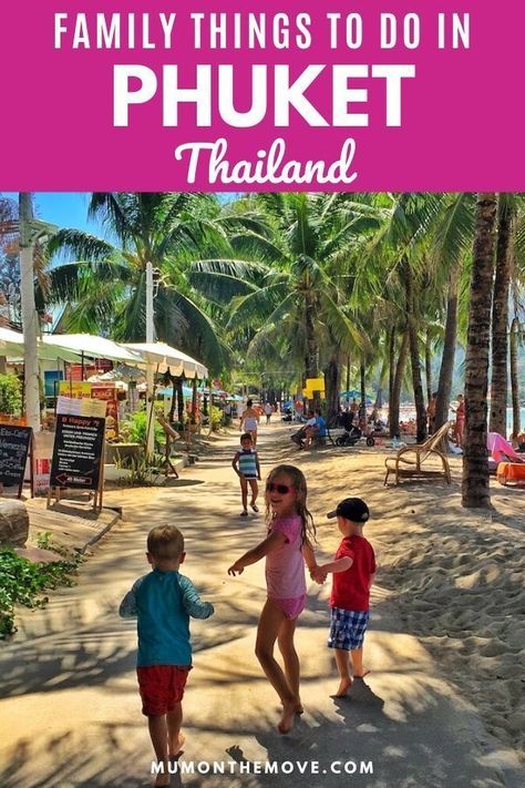 Are you looking for ideas of things to do in Phuket with kids. We give you our pick of the best kids activities in Phuket for the best Thailand family vacation. Add our pick of the best places to visit in Phuket to your Thailand travel plans. - Mum On The Move #Thailandtravel #travelwithkids #familytravel Phuket Thailand Family, Thailand Family Vacation, Thailand With Kids, Thailand Kids, Things To Do In Phuket, Green Adventure, Thailand Tourist, Phuket Travel, Phuket Resorts