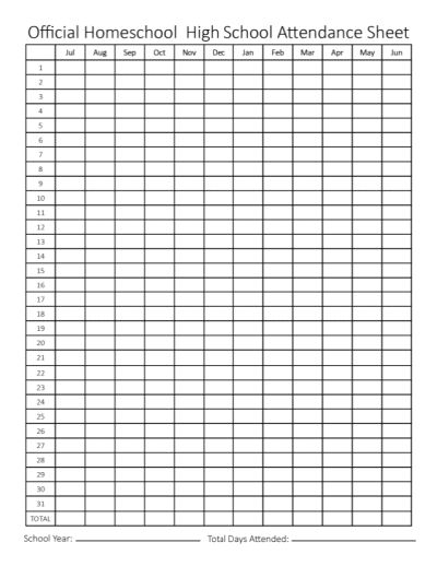 Track Your Homeschool Year with This Printable Chart - Walking by the Way Attendance Printable, Homeschool Attendance Sheet, Easy Peasy Homeschool, Homeschool Attendance, High School Reading List, Homeschool Transcripts, Attendance Chart, Attendance Tracker, High School Reading