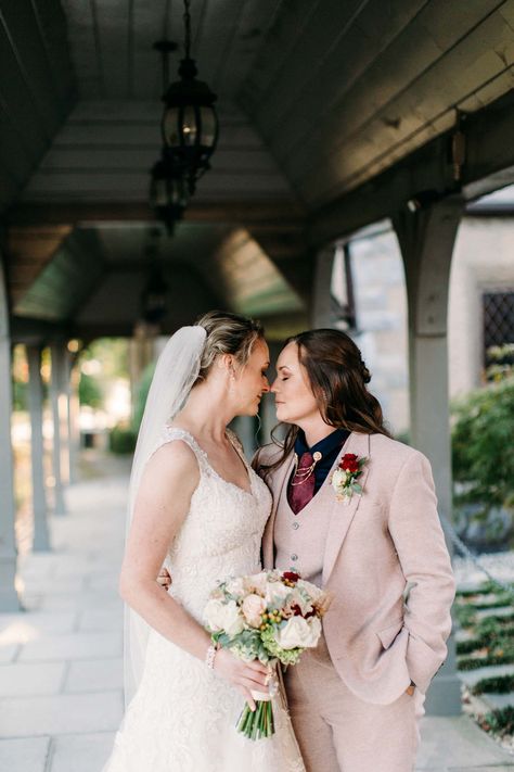 Traditional Episcopal wedding with quirky DIY touches Episcopal Wedding, Lesbian Wedding Outfits, Quirky Diy, Lesbian Wedding Photography, Butch Lesbian, Lgbtq Weddings, Lesbian Weddings, Business Dress Women, Paper Rings