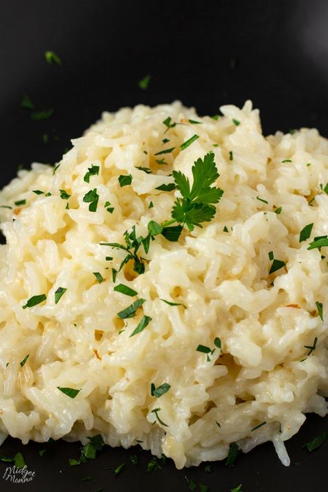 Cheesy Rice Recipes, Creamy Parmesan Rice, Easy Rice Side Dishes, Rice Recipes Side, Goodies Recipes, Parmesan Rice, Best Rice Recipe, White Rice Recipes, Rice Side Dish Recipes