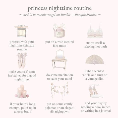 sophia k on Instagram: “princess (or prince) nighttime routine! i hope this is helpful. this kinda reminds me of my fall 2019 posts. what’s your nighttime routine?…” Evening Routine Ideas, Routine Ideas, Meditation Candles, Time Routine, Nighttime Routine, Nighttime Skincare, Evening Routine, Night Time Routine, Classy Aesthetic