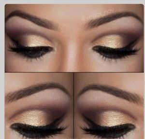 Dance competition makeup :) | Beautylish Dance Competition Makeup, Eye Makeup Glitter, Competition Makeup, Golden Eye Makeup, Fashion Design Inspiration, Make Up Designs, Gold Smokey Eye, Sasha Pivovarova, Gold Eye Makeup