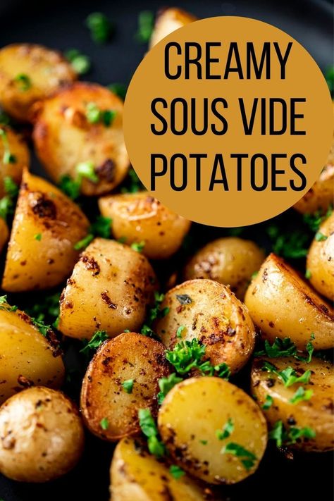 Sous Vide Potatoes, Instant Pot Sous Vide, Sous Vide Vegetables, Mini Potatoes, Sous Vide Recipes, Sous Vide Cooking, Easy Side Dish, Side Dishes Easy, Garlic Butter