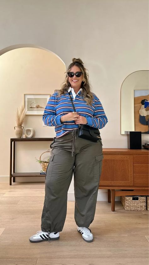 &apos;94 Rugby Polo curated on LTK Striped Polo Shirt Outfit Women, Rugby Shirt Outfit Women Street Style, Rugby Sweater Outfit, Oversized Polo Outfit Women, Rugby Shirt Outfit Women, Oversized Polo Outfit, Plus Size Chic Outfits, Rugby Shirt Outfit, Salon Outfits