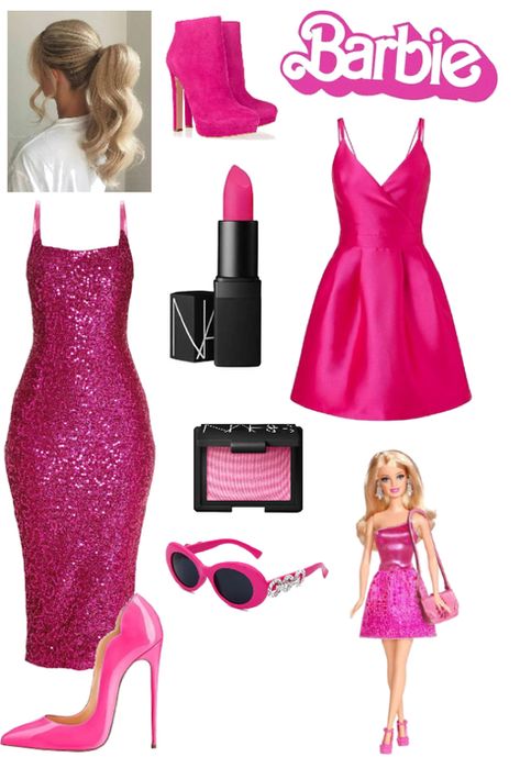 Barbie Outfit Guide Outfit | ShopLook Barbie Costume Pink Dress, Barbie Dress Costume, Barbie Outfit Ideas For Women Birthday, Barbie Outfit Ideas For Women Party, Pink Dress Halloween Costume Ideas, Barbie Dress Up Costumes, Barbie Costumes Women, Princess Barbie Costume, Barbie Party Outfit Ideas