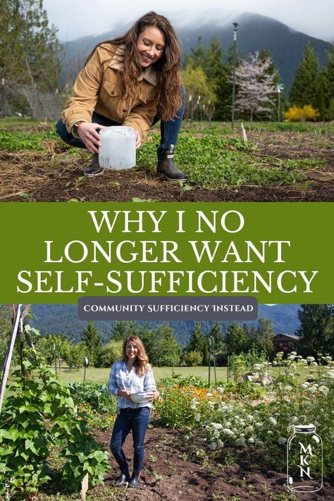 We talk a lot about becoming more self-sufficient in this homesteader life, but in reality, being completely self-sufficient isn't possible in this day and age. In fact, it wasn't possible with the pioneers of old either. We must rely on the community, so let's unpack what community sufficiency means. Self Sufficiency Living, Become Self Sufficient, Living Self Sufficient, Self Sufficient Community, Solarpunk Community, Self Sufficient Garden, Off Grid Farm, Homestead Community, Eco Village Community