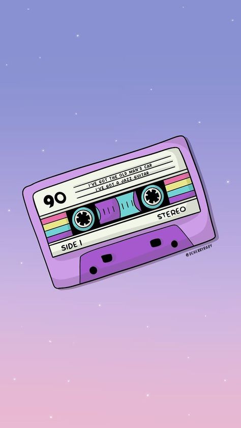 Deco Violet, Clothing Art, Iphone Pictures, Playlist Covers, Cool Wallpapers Cartoon, Kawaii Doodles, Retro Wallpaper, Music Wallpaper, Cassette Tape