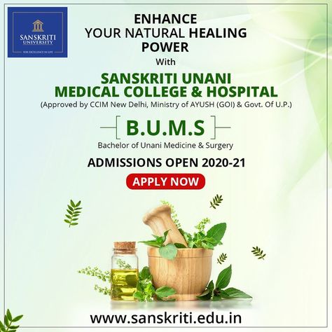 www.sanskriti.edu.in  Unani Medicine can heal and save lives miraculously. Traditional India used this method to deal with health-related problems. Trust the experts. Learn how to enhance the natural healing power with Sanskriti Unani Medical College and Hospital.  Admissions Open 2020-21 Apply Now: https://www.sanskriti.edu.in/register.php  #Unani #UnaniMedicine #UnaniCourses #YunaniMedicine #Education #Admissions #Admissions2020 #TopUniversity #BestUniversity Unani Medicine, Admission Open, Best University, Top Universities, Medical College, Healing Power, Save Life, Healing Powers, Natural Healing